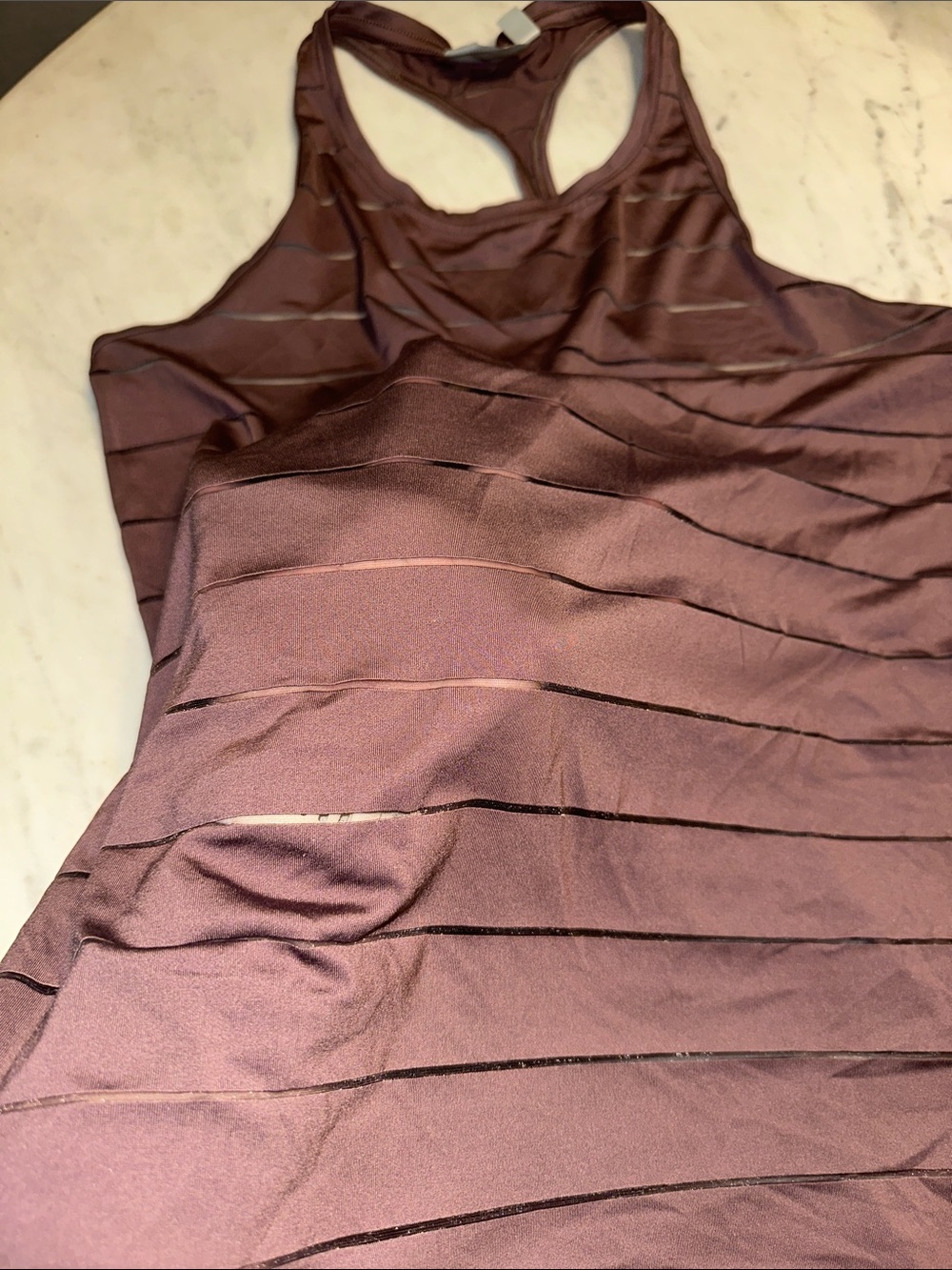 Athleta Mauve Striped Racerback Tank Top size medium - Picture 2 of 7